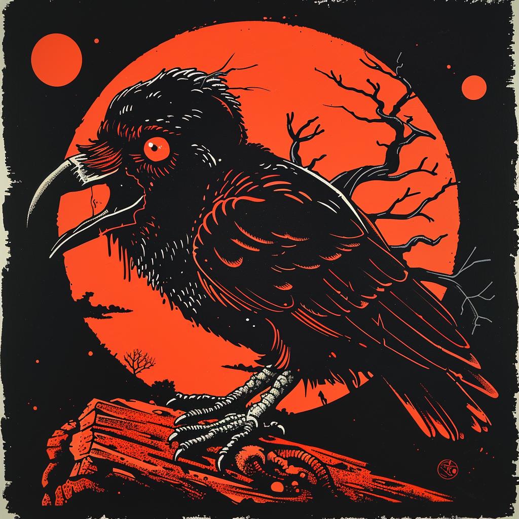 crow  black  red  art  occult  dark  spiritual  illustration  symbolism  mystical 928321