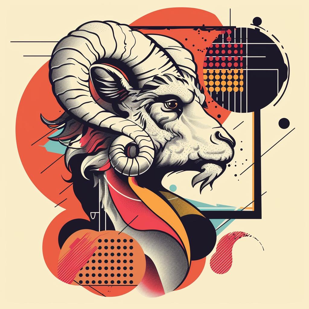 mythical  goat  graphic  design  unique  creature  fantasy  hybrid  style  halftone 939648