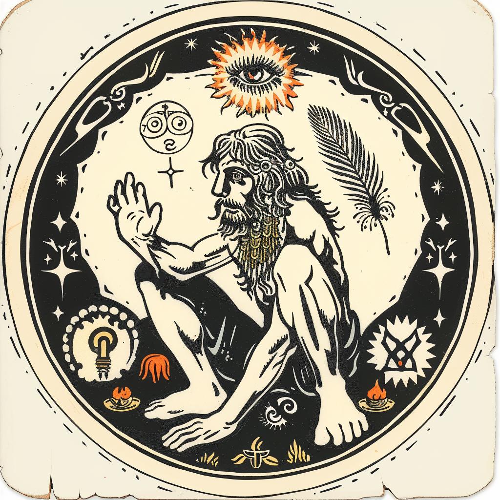 man  headdress  circle  provocative  art  introspective  spiritual  dark  occult  symbolic 933443