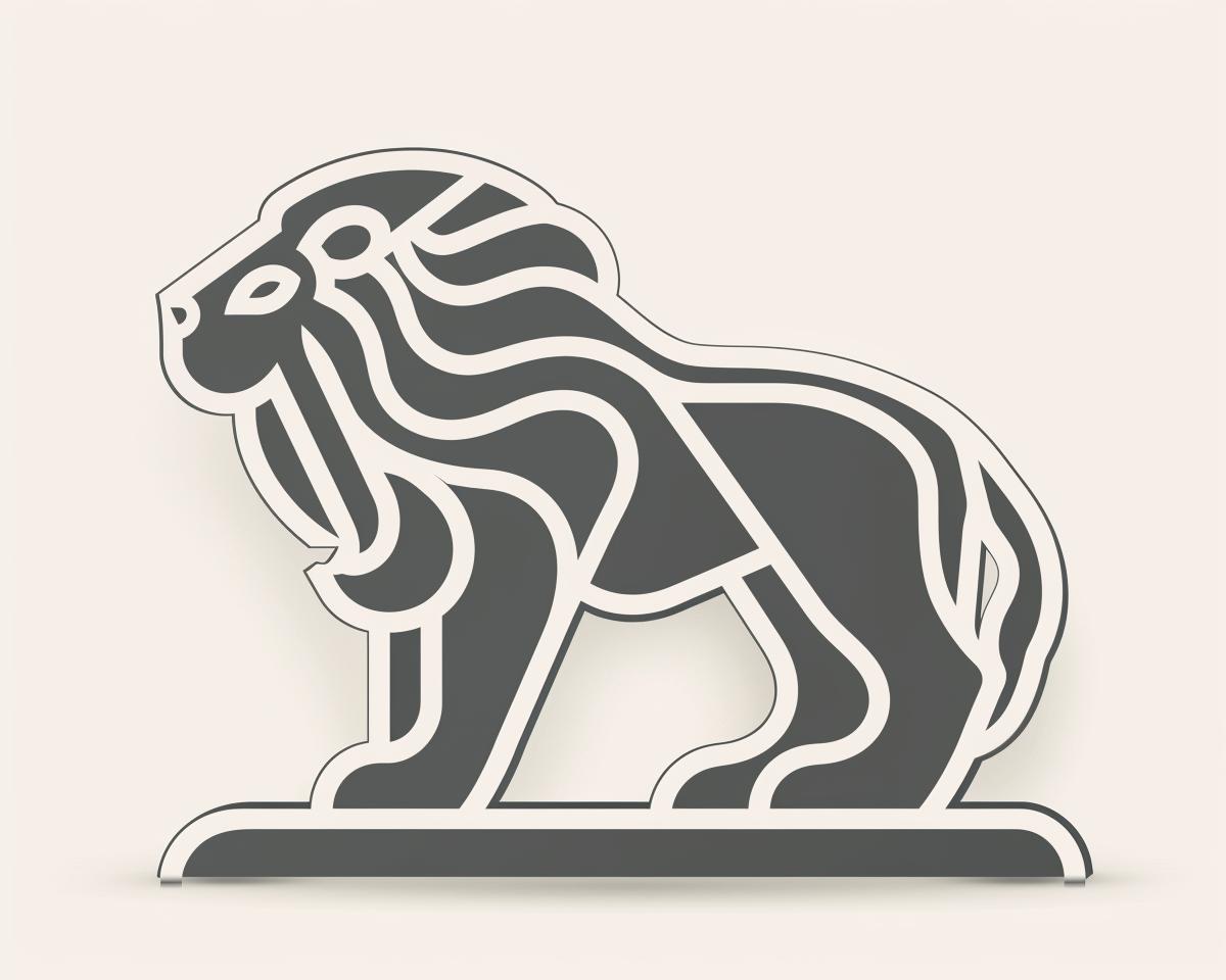 lion  icon  black  white  simple  graphic  logo  stylized  design  symbol 1027678