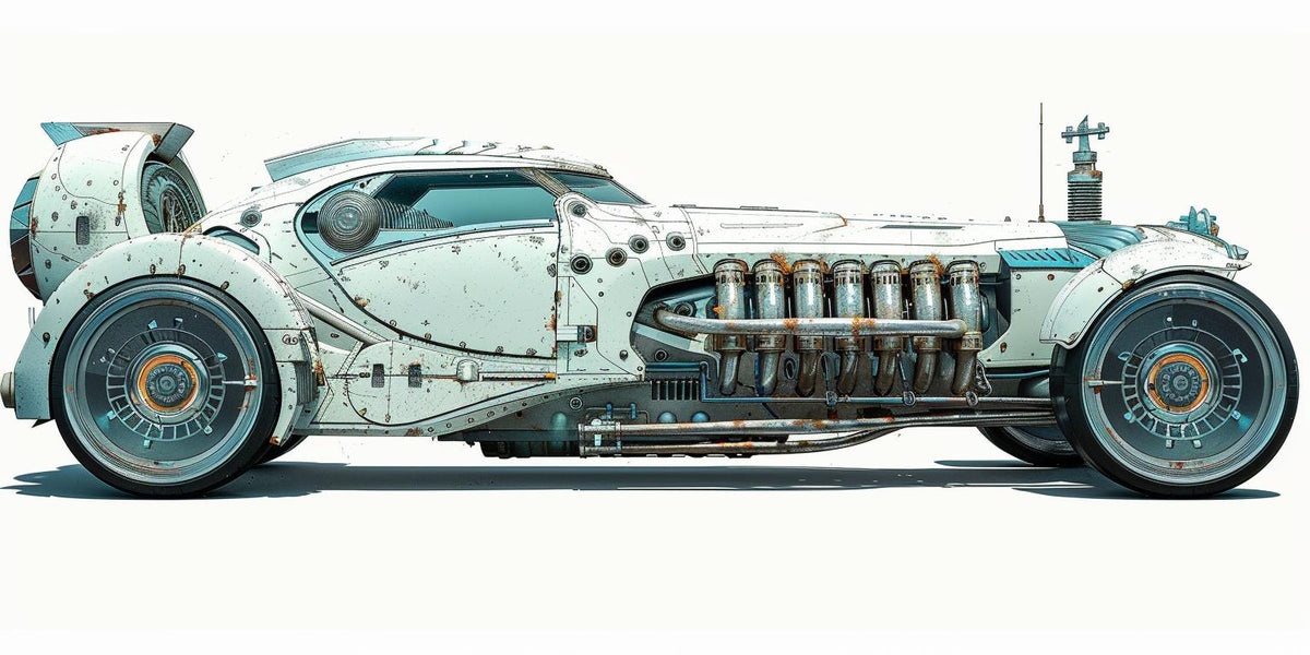 car  white  futuristic  engine  cybermysticsteampunk  background  automobile  art  style  design 927534