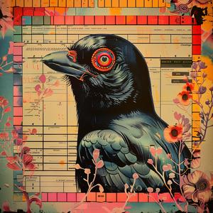 crow  colorful flowers  chromolithography  painting  nature  vibrant  artwork  floral  detailed  colorful 1057488