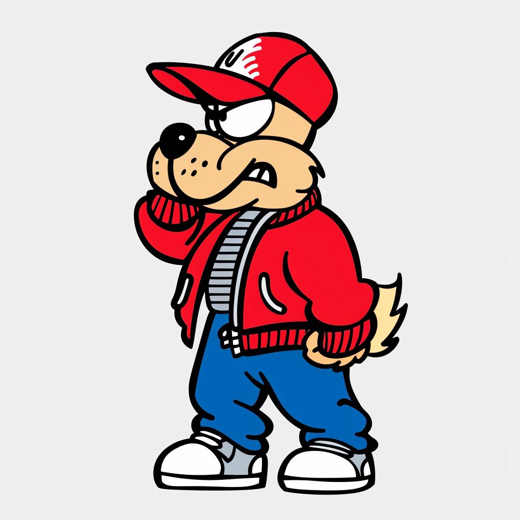 aggressive  streetwise  anthropomorphic  animal  baseball  cap  urban  minimal  red  silver 958925