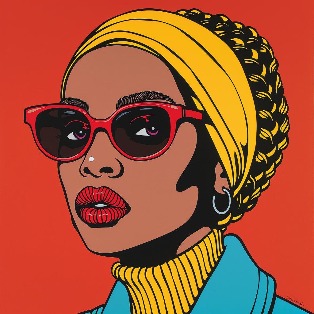 pop  art  painting  woman  sunglasses  turban  Abdul  Mati  Klarwein  stylized 1022832