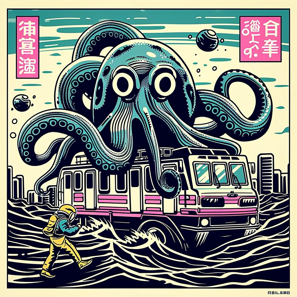 octopus  bus  ocean  marine  humorous  creative  funny  art  surreal  weird 947019