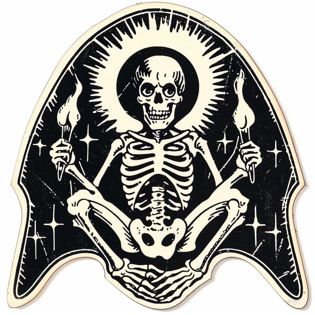 skeleton  badge  dark  occult  naturalistic  terror  spiritual  rock  design  provocative 933137