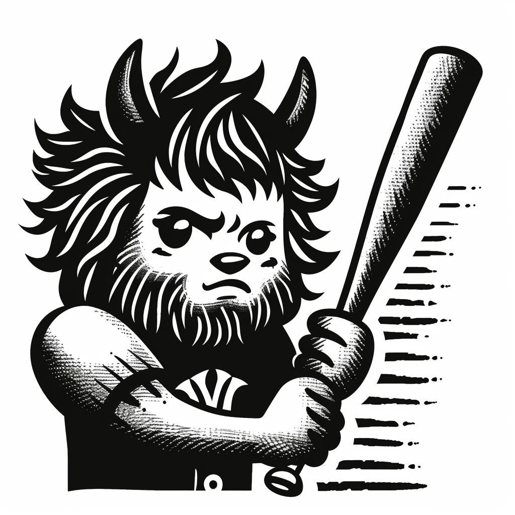 cartoon  character  baseball  bat  playful  fun  illustration  sport  vibrant  lively 940223