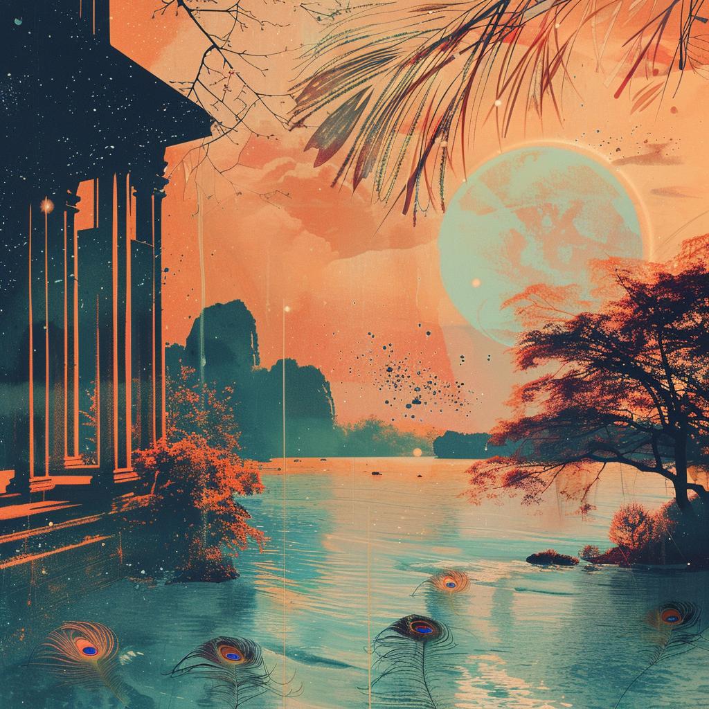 collage  peacock  waves  cherry  bloom  aurora  nature  tropical  art  scenery 1016980