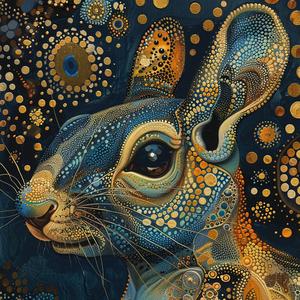 squirrel  creature  Kirby  1950s  portrait  vintage  comic  Art Nouveau  Surrealism  pointillism 1076905