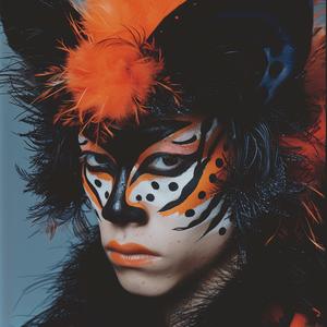 yokai  tiger  human  hybrid  pop-surrealism  photography  orange  detailed  focus  cap 1077949