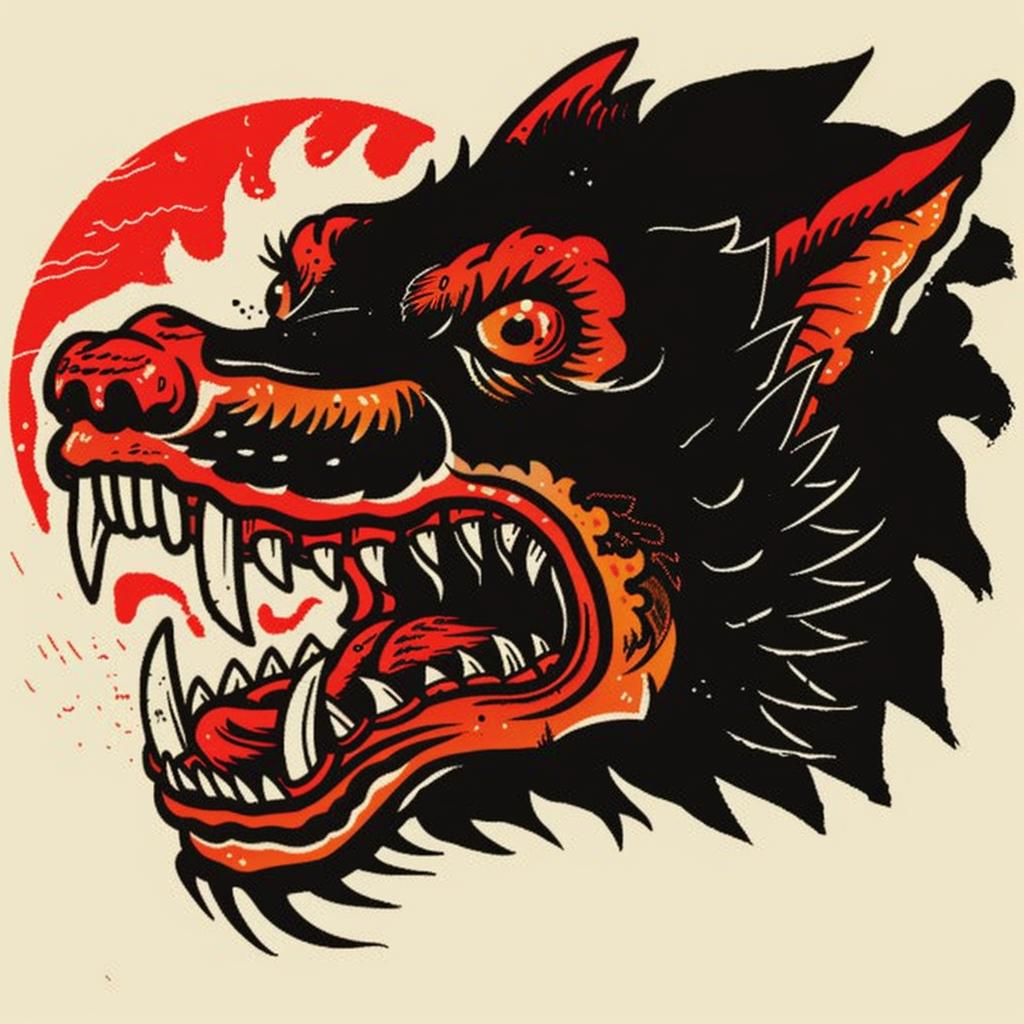 wolf  vintage  tattoo  style  illustration  flash  art  design  animal  head 927632