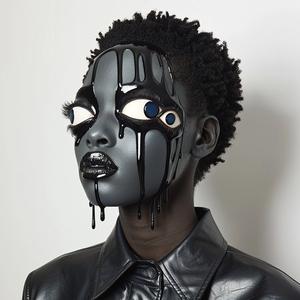 PopArt  model  makeup  dripping  white  female  fashion  stylized  portrait  art 1073761