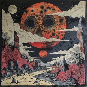 moon  vinyl  surreal  album  cover  paint  symbolist  risograph  hyper-realistic  art 1078498
