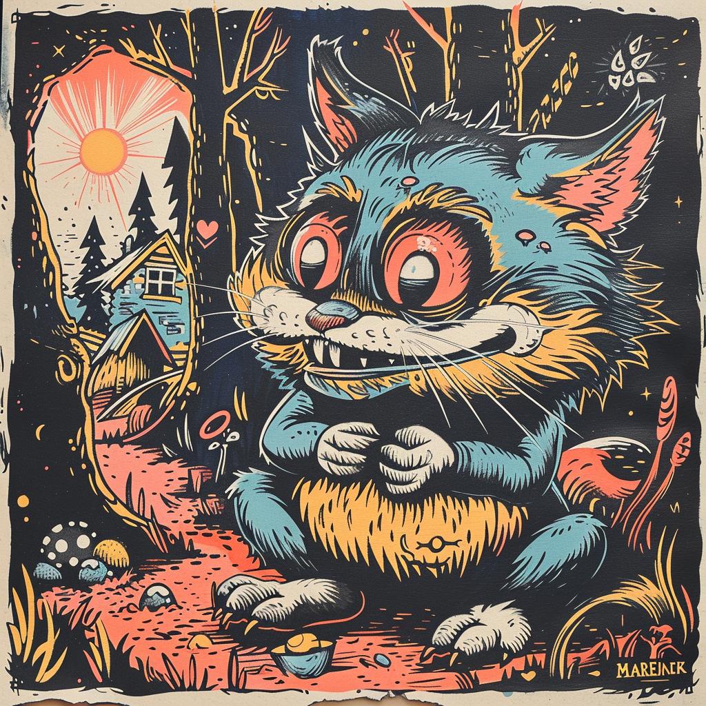cartoon  cat  woods  illustration  Sendak  naturalistic  spiritual  dark  arts  art 930249
