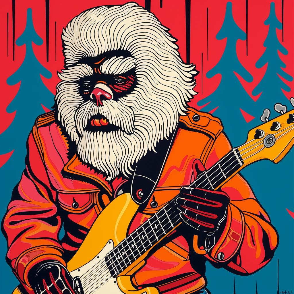 poster  man  electric  guitar  performance  art  bold  graphic  colorful  music 962724