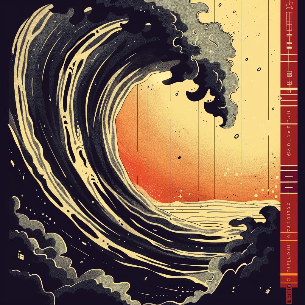 book  cover  great  wave  pulsar  quantum  design  illustration  art  graphic 939803