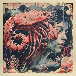 painting  woman  lobster  chromolithography  color  artwork  surreal  figurative  modern  style 1052593