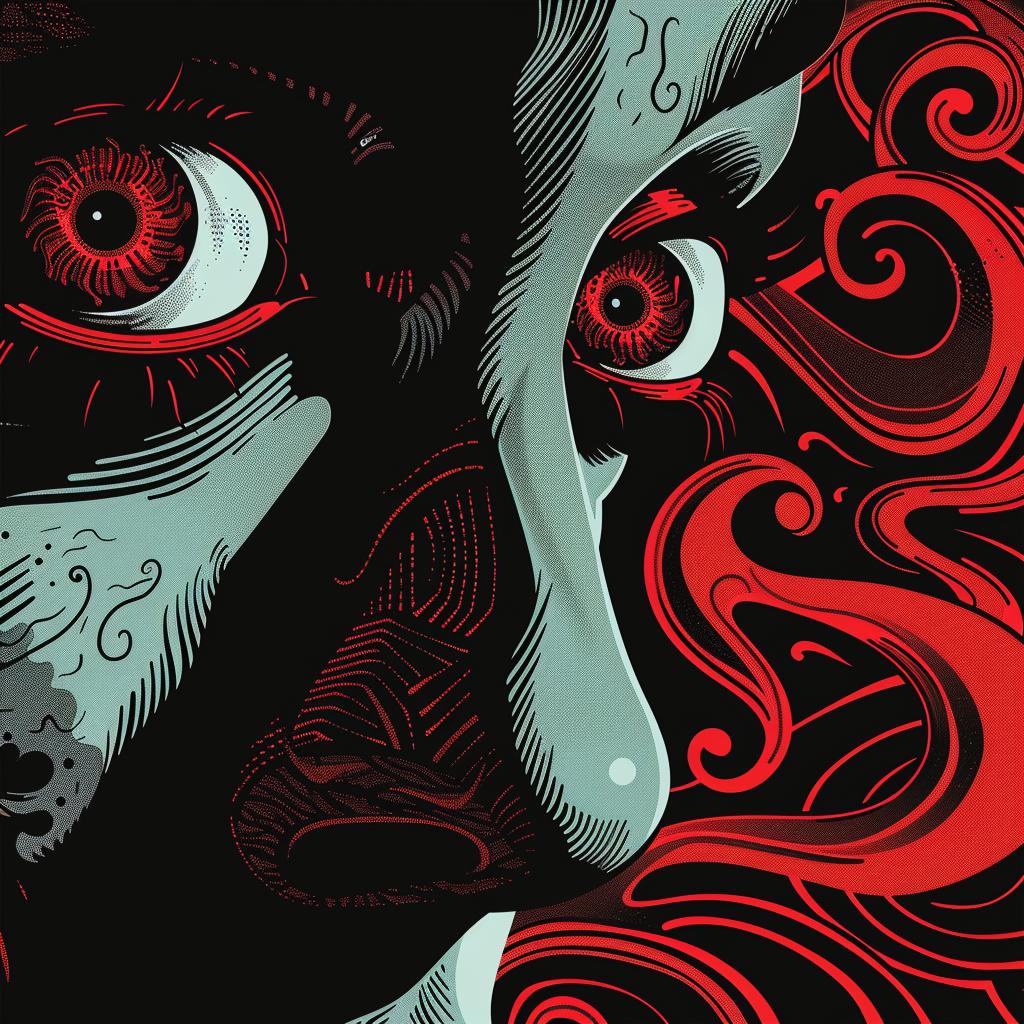 album  poster  fine-detail  screenprinting  style  art  vintage  horror  film  design 1025904