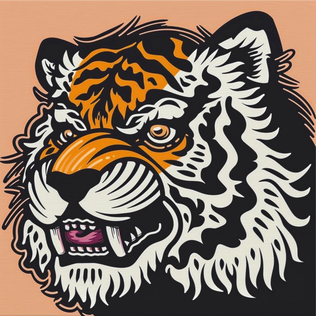 tiger  head  brown  background  animal  vibrant  artistic  nature  dynamic  wildlife 1024702