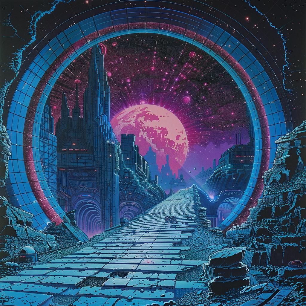 غلاف ألبوم Emek synthwave trippy هندسية 1980s blues teals art 960754