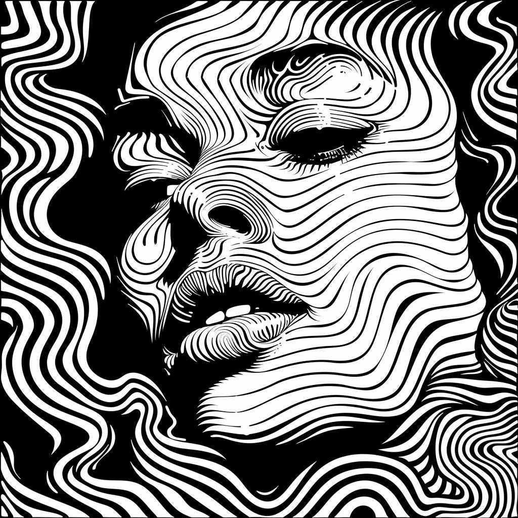 black  white  drawing  woman  face  Charles Burns  vector  illustration  art  style 918360