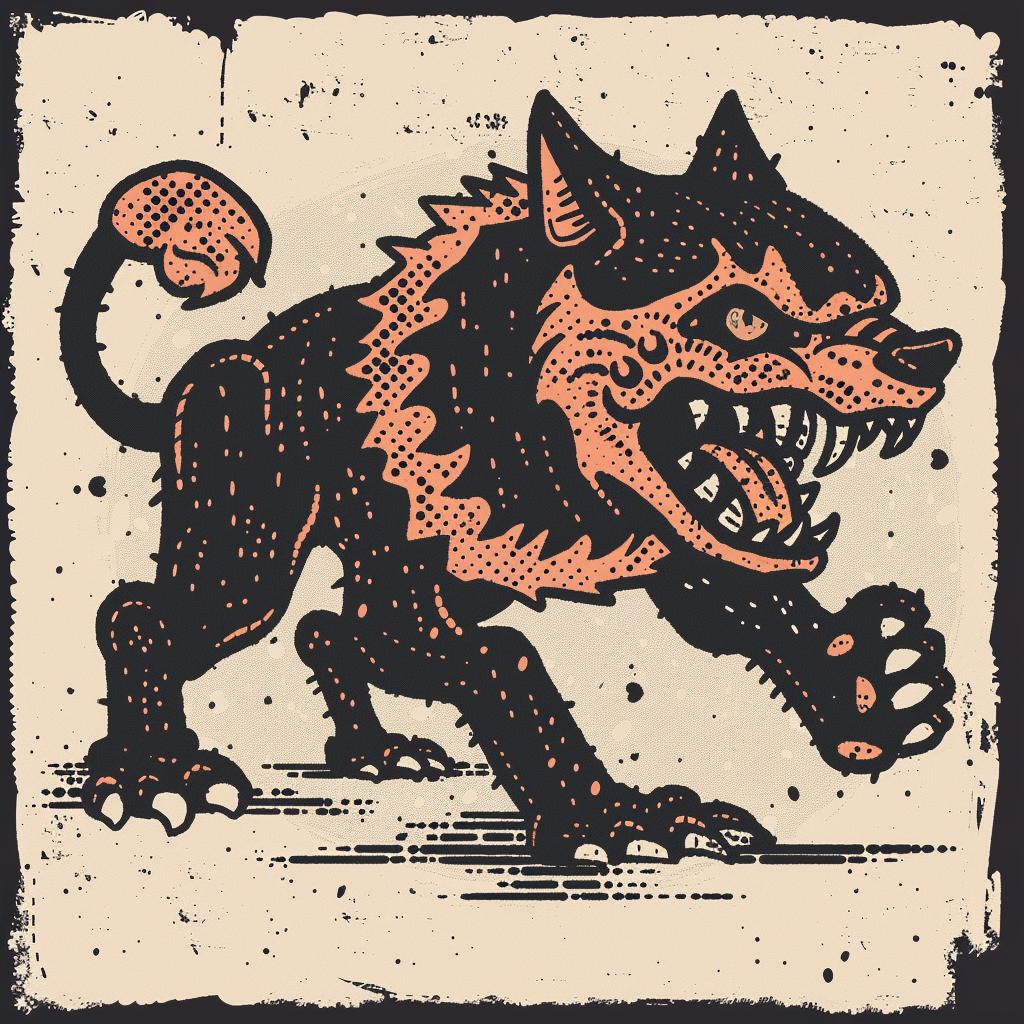 mythical  panther  terrifying  creature  conjoined  illustration  dark  fantasy  wildlife  McFarlane 931117
