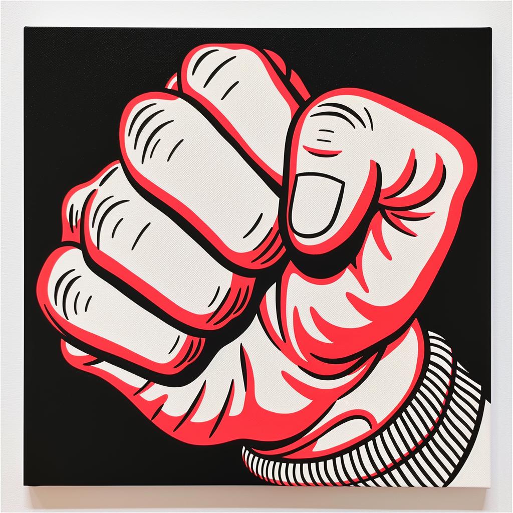 fist  red  black  painting  strong  graphic  expression  bold  emotion  art 1023510