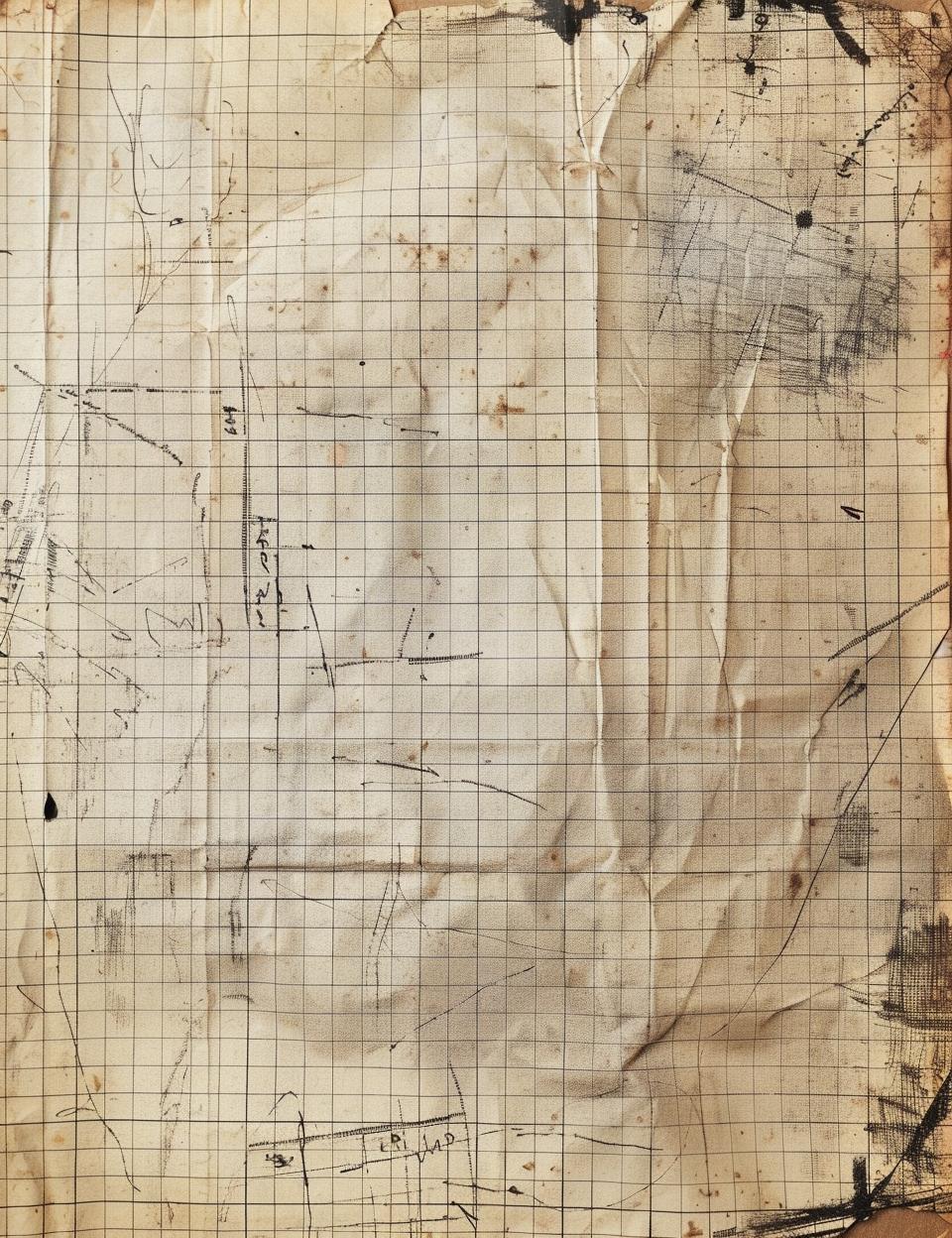 ورق رسم بياني عتيق من فنلندا عام 1855، علامات شريطية متهالكة، رسم قديم رقم 961912