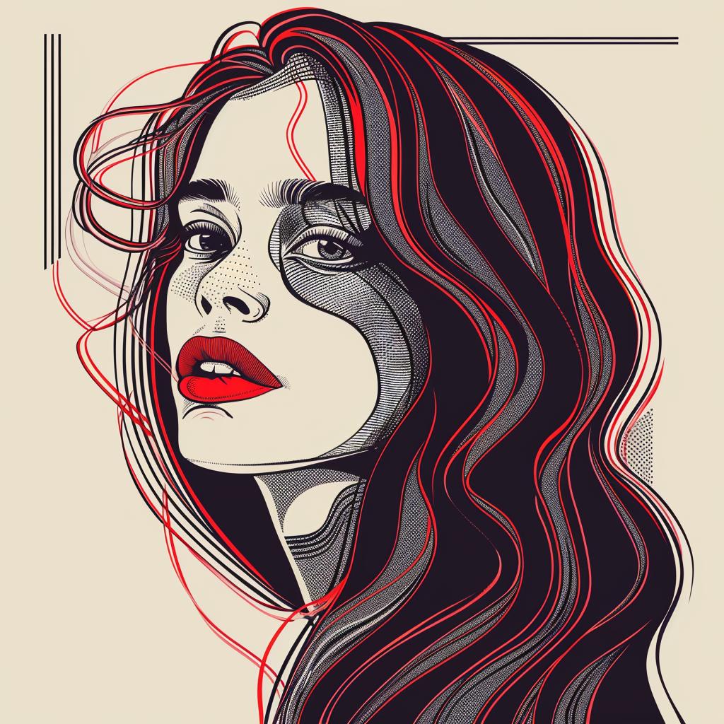 pop  art  woman  brunette  long  hair  red  minimal  illustration  graphic 936849