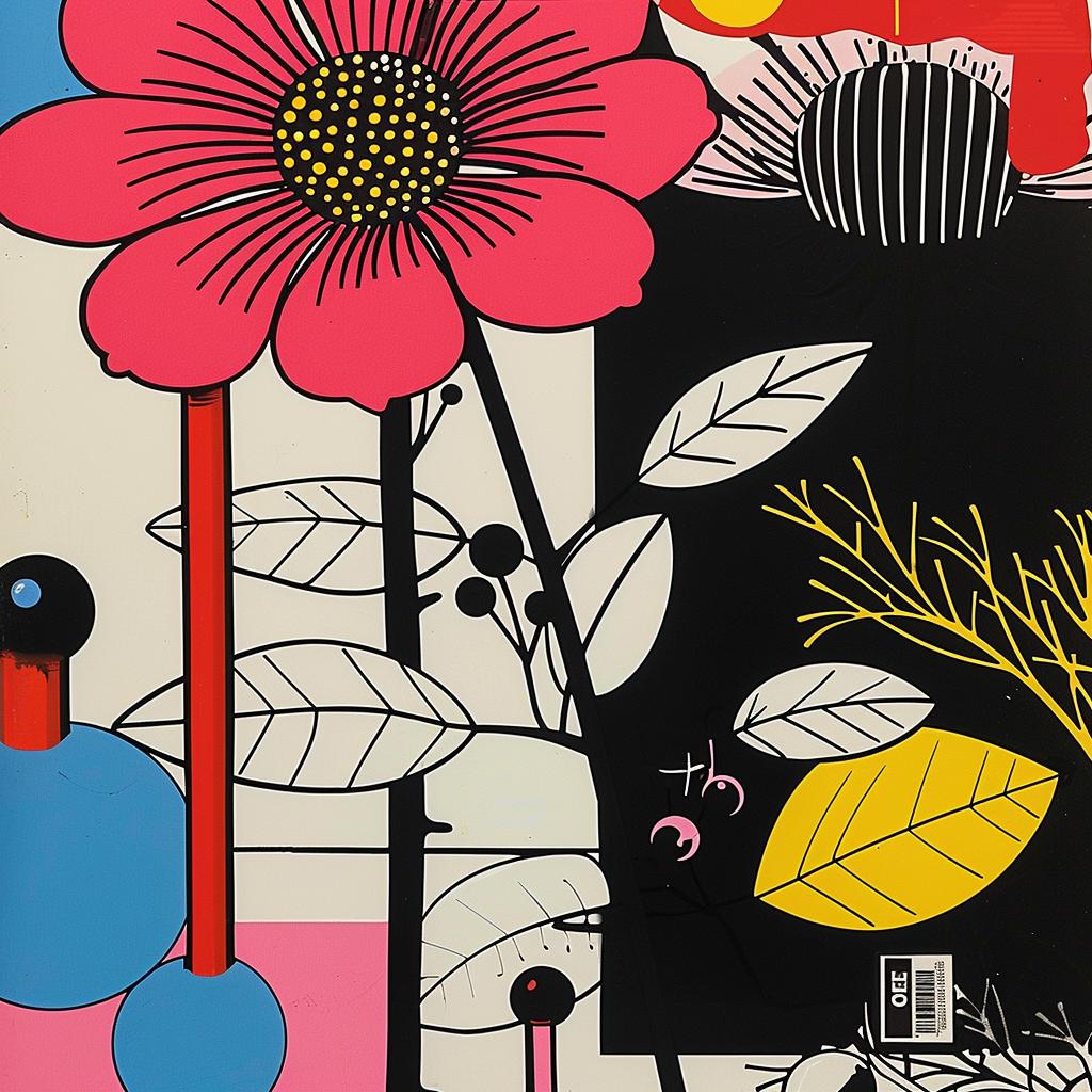 album  cover  surreal  flowerpunk  pink  flower  objects  graphic  colorful  artwork 1021259