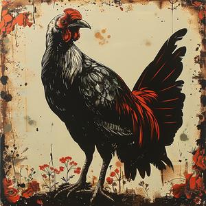 rooster  painting  canvas  colorful  bird  artwork  vibrant  nature  farm  animal 1049311