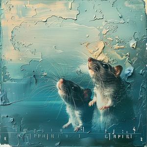 teal  blue  rats  painting  background  animal  vibrant  hues  artwork  color 1037949