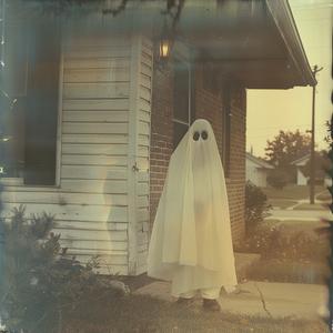 Polaroid  photos  ghost  white  costume  house  terrifying  figure  1974  mystery 1074478