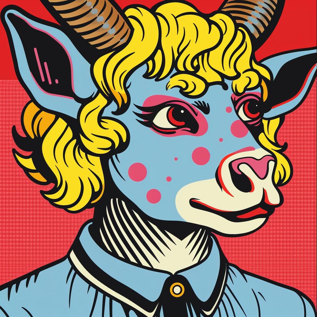 mythical  hybrid  goat  horns  shirt  red  background  fantastical  unique  creature 941060