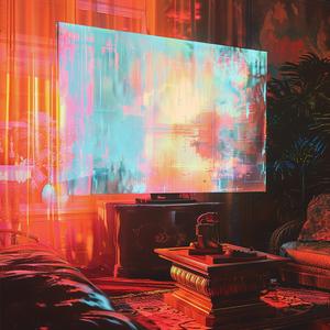 living_room  TV  wall  interior  chromolithography  glitch  art  visual  home  decor 1041160