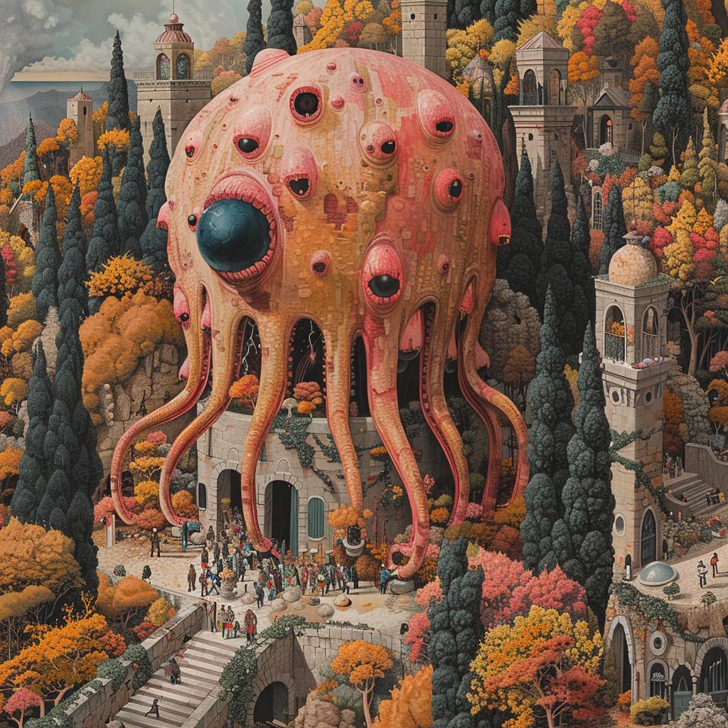 creative  surreal  album  cover  octopus  forest  introspective  spiritual  rich  technicolor 974782