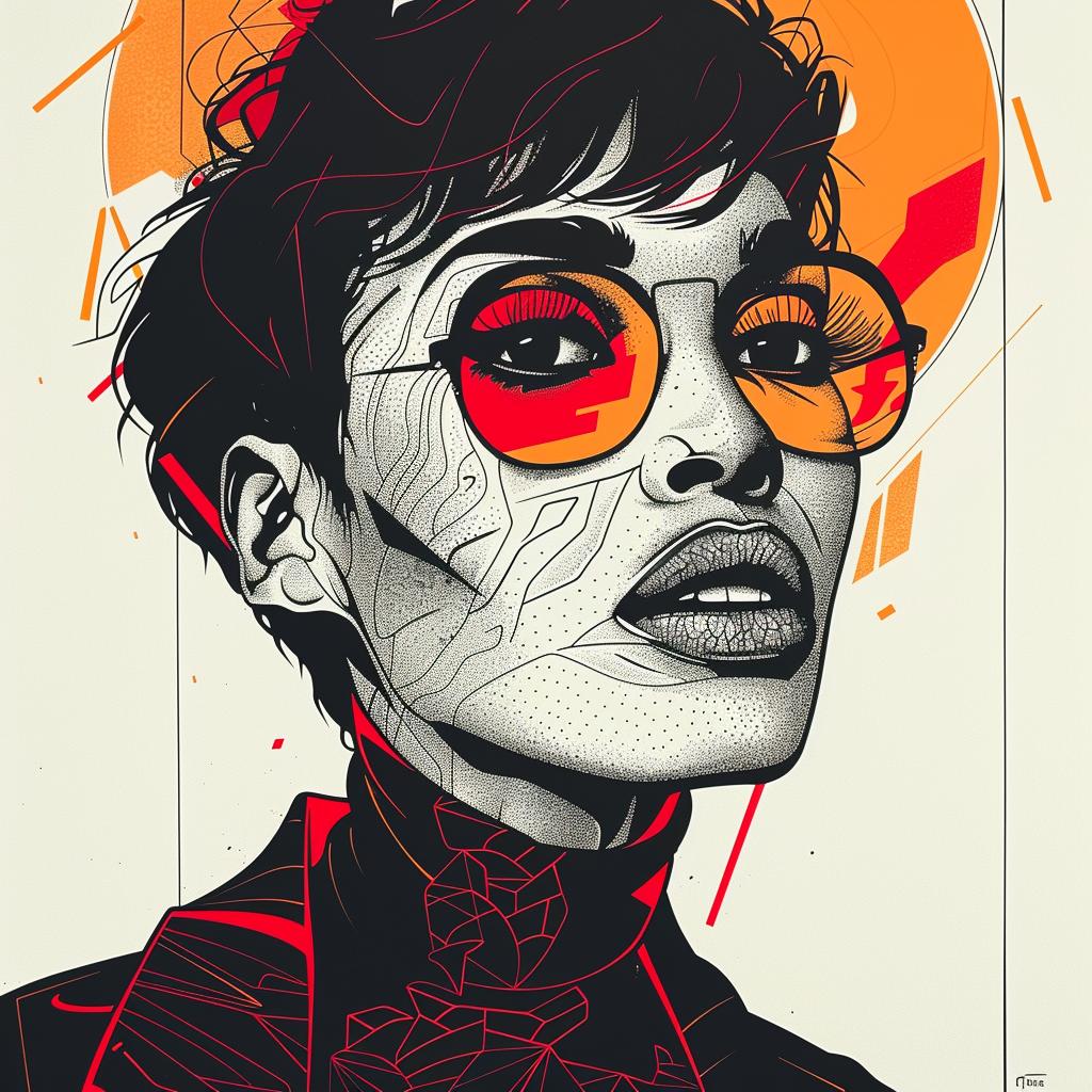 PopArt  Kerry  Washington  model  glasses  sun  red  Troy  Brooks  white 938748
