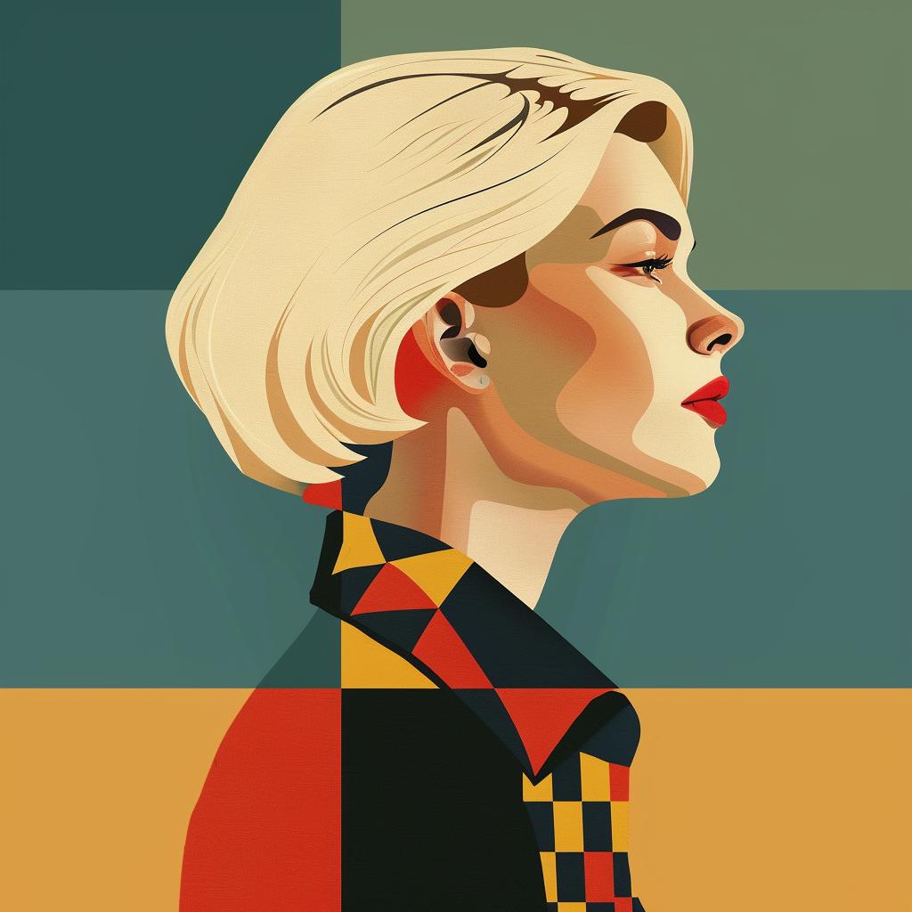 abstract  portrait  woman  minimalist  geometric  elegance  modern  colorful  chic  fashion 929523