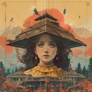 chromolithography  hat  bird  girl  shoulder  headwear  colorful  detailed  nature  whimsical 1059410