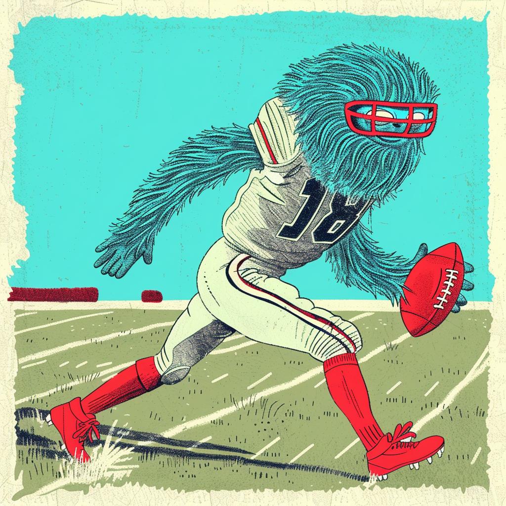 football  player  helmet  uniform  cartoon  character  furry  sports  humor  illustration 940357