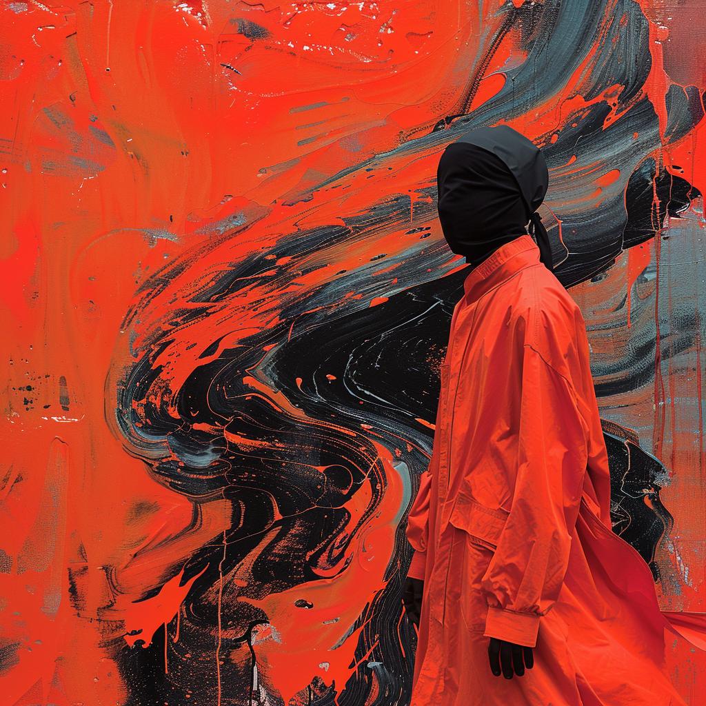 surreal  album  rage  painting  man  orange  coat  artistic  expression  fashion 976942