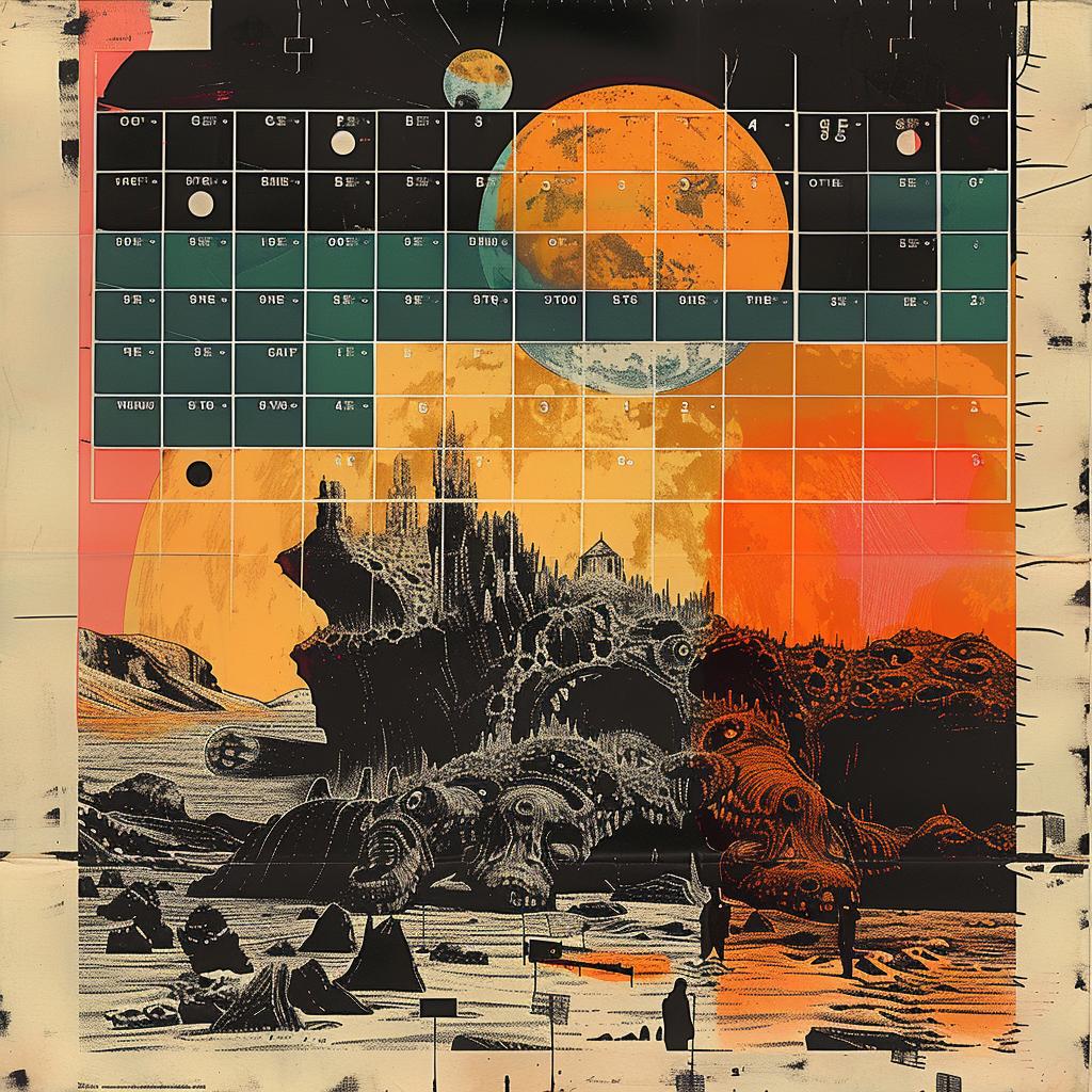 calendar  planet  man  mountain  artwork  surreal  collage  Saul Bass  creative  visual 960206