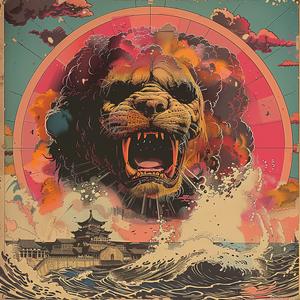 lion  king  poster  wave  lion  colorful  art  illustration  animal  detailed 1056030