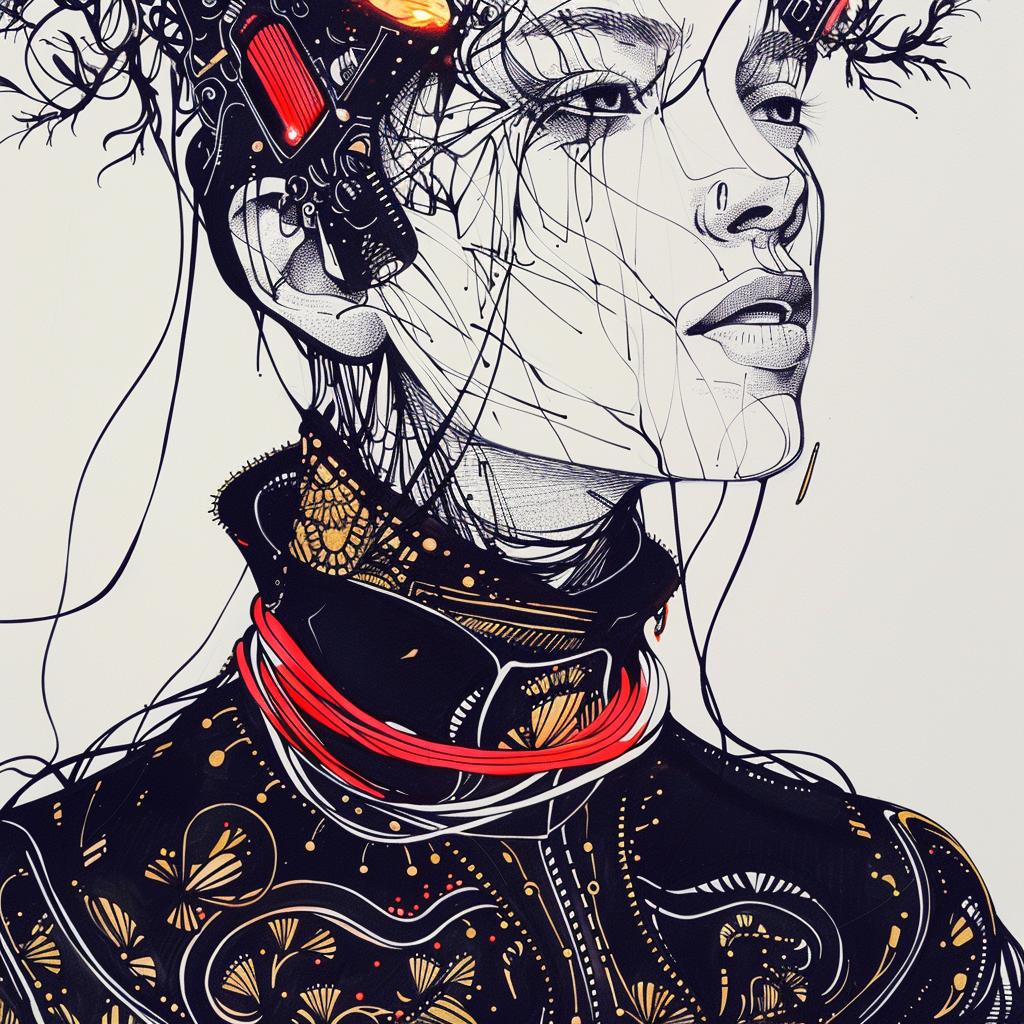 futuristic  horror  monster  sophisticated  drawing  concept  digital  design  art  wires 945504