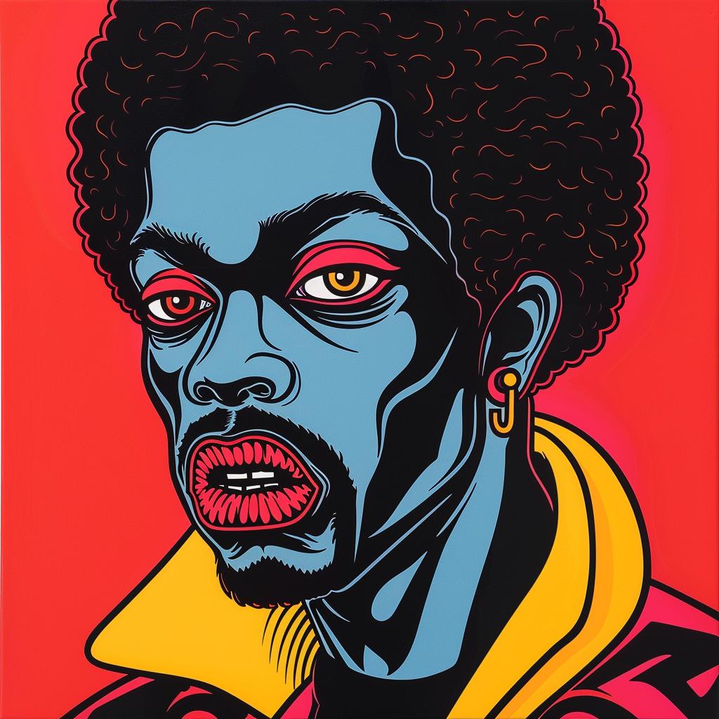 Blacula  black  man  red  eyes  painting  horror  art  creepy  expression 972790