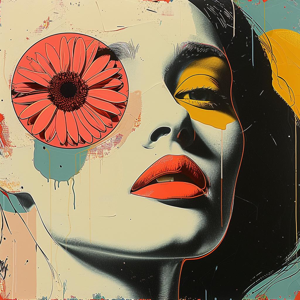 woman  flower  face  painting  portrait  vibrant  symbolic  nature  artistic  impressionistic 963589
