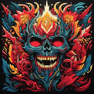 skull  flames  flowers  colorful  bold  detailed  tattoo  design  art  style 1078793