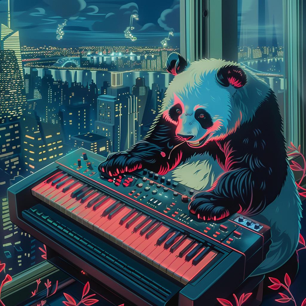 panda  piano  city  skyline  play  urban  animal  music  cartoon  whimsical 1016732