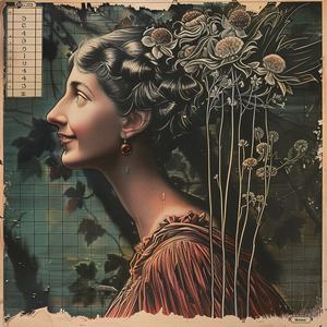 chromolithography  painting  woman  flowers  hair  art  nature  beauty  colorful  visual 1061124