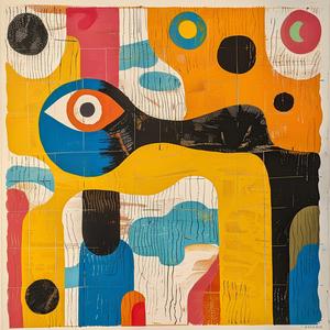 surreal  blockprint  bird  circle  abstract  creative  artwork  painting  design  colorful 1063105